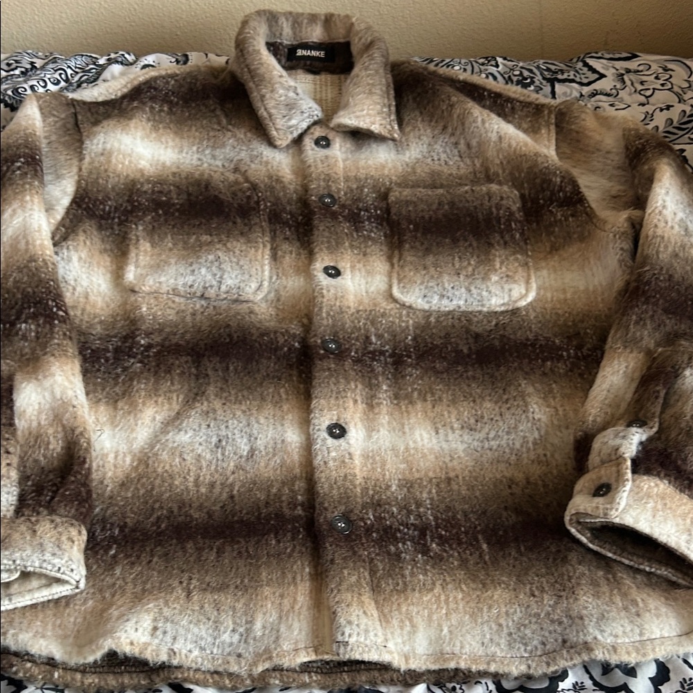Men Ananke Brown Gradient Wool-Blend Button Jacket